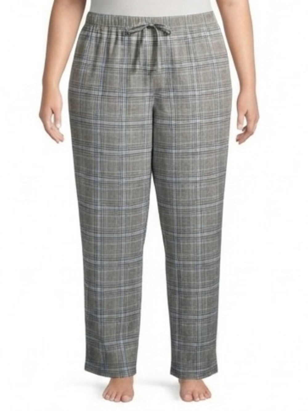 NWT Auden Gray Plaid Flannel Wide Leg Pajama Pants